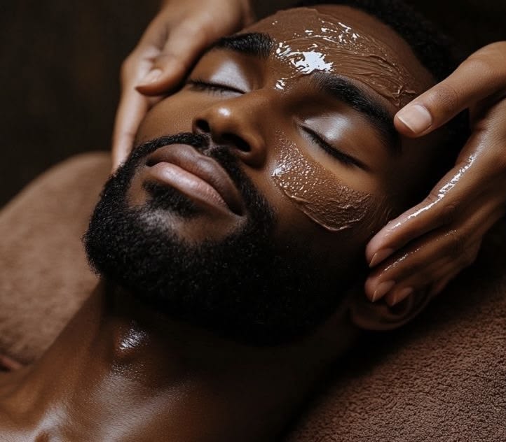 Client having a deep cleanse facial treatment applied