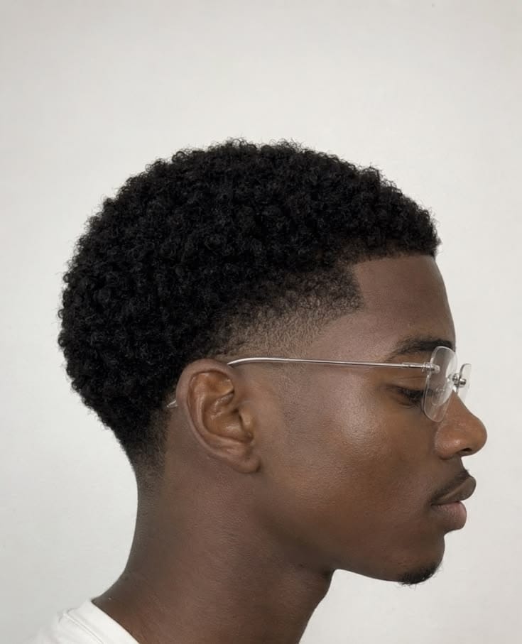 Teen client receiving a precise barbershop haircut